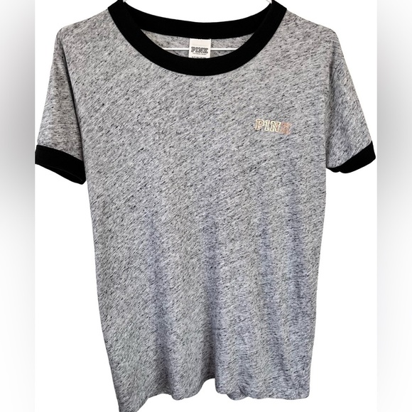 PINK Victoria’s Secret • Gray & Rose Gold Sequin PINK Tee Size Small - Picture 3 of 6